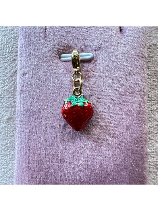 Handmade Jewelry - Strawberry Charm 18K Gold PVD Stainless Steel Waterproof Lobster Claw Clasp